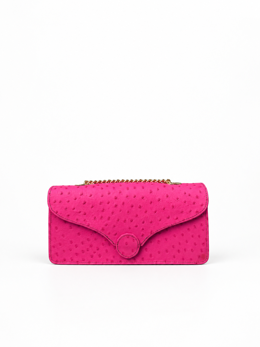 Vela - Pink Ostrich-Embossed Leather